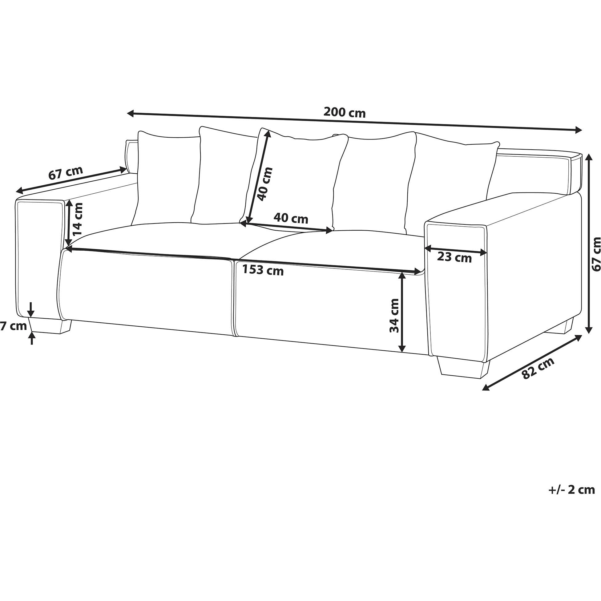 Thumbnail - Beliani, Sofa, Viskan (3-Sitzer)