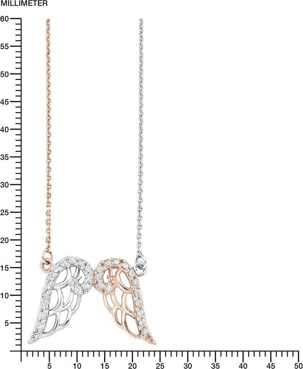 Immagine prodotto Amor Collana lunga 42 cm con ciondolo a forma di ala in argento 925 (Argento)