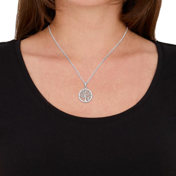 Produktbild Amor 45+5 cm lange Kette mit Lebensbaum-Anhänger (Silber)
