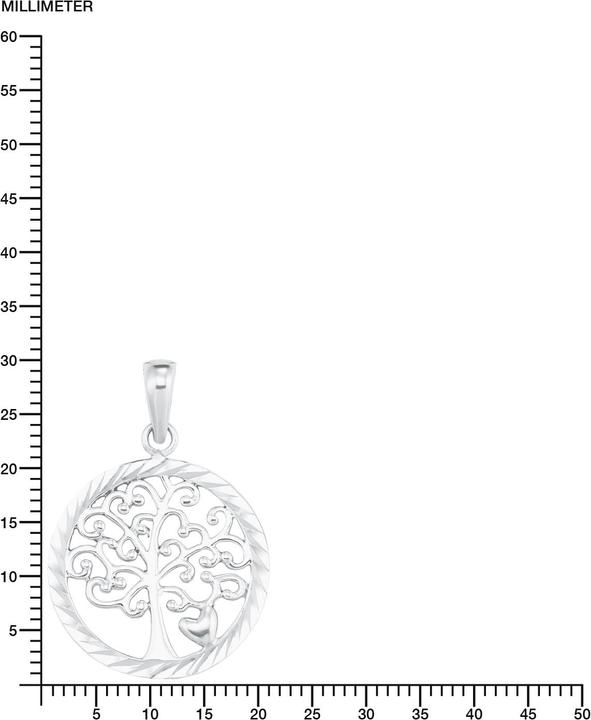 Produktbild Amor 45+5 cm lange Kette mit Lebensbaum-Anhänger (Silber)