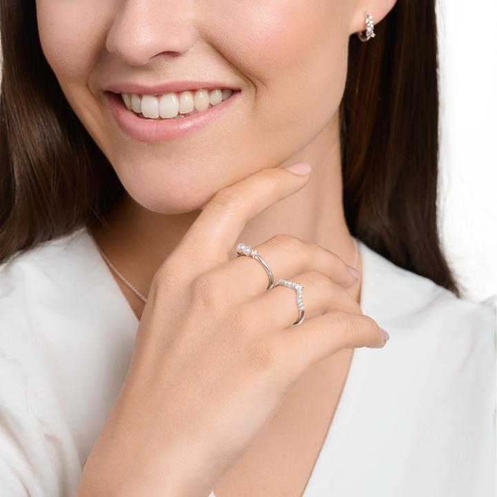 Produktbild Thomas Sabo Ring mit Weissen Steinen Silber (54, 925 Silber)
