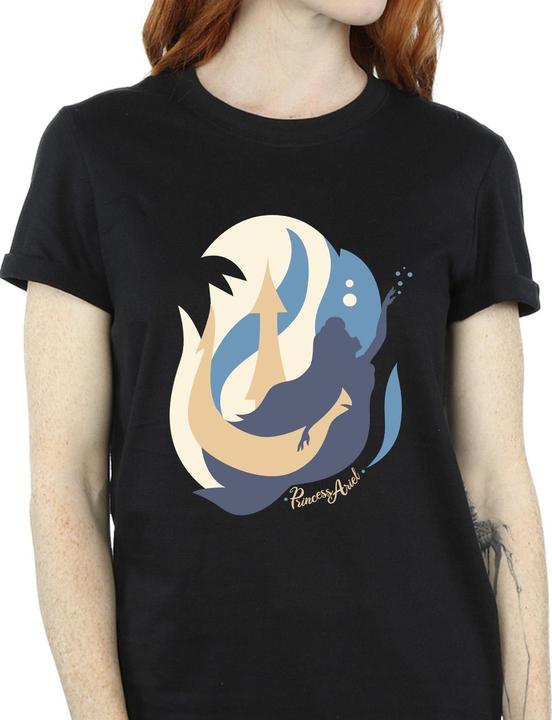 Actual product image Disney Womens/Ladies The Little Mermaid Colour Silhouettes Cotton Boyfriend T-Shirt (XXL)