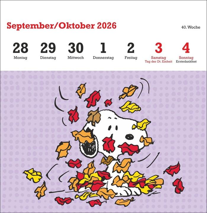 Produktbild Peanuts Premium-Postkartenkalender 2026 (16.5 x 17.7 cm)