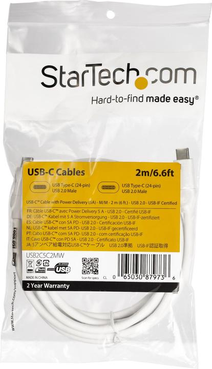 Produktbild StarTech USB2C5C2MW (2 m, USB 2.0, 5 W)