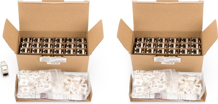 Productafbeelding Digitus CAT 6A Keystone Jack, afgeschermd, 48 stuks aansluiting zonder gereedschap (Keystone module)