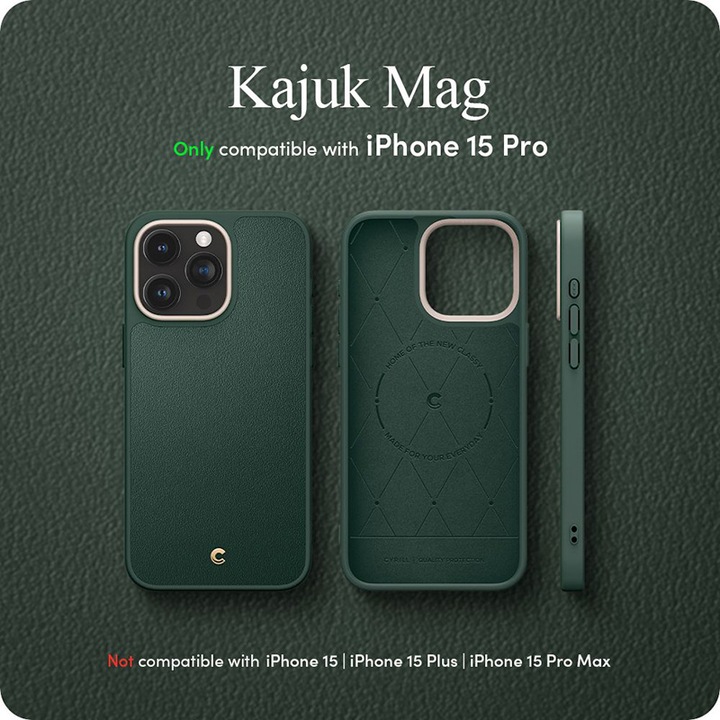 Produktbild Cyrill Kajuk MAG iPhone 15 Pro 6.1" Magsafe zielony/forest green ACS06772 (Apple iPhone 15 Pro)