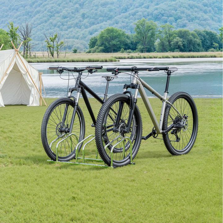 Actual product image Toboli Bicycle Stand for 3 Bikes Multiple Rack Made of Galvanised Steel for Indoor and Outdoor