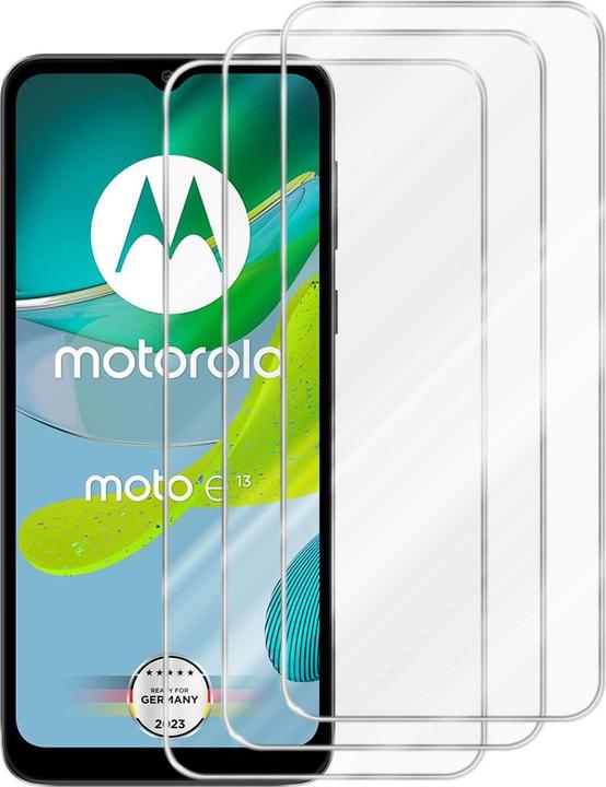 Cadorabo Display Schutzglas für Motorola MOTO E13 3er Pack (3 Stück, Motorola Moto E13)