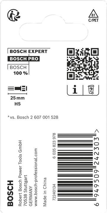 Produktbild Bosch Professional Zubehör PRO Hex Impact Bit, H5, 25 mm, 2-tlg. (Innensechskant)