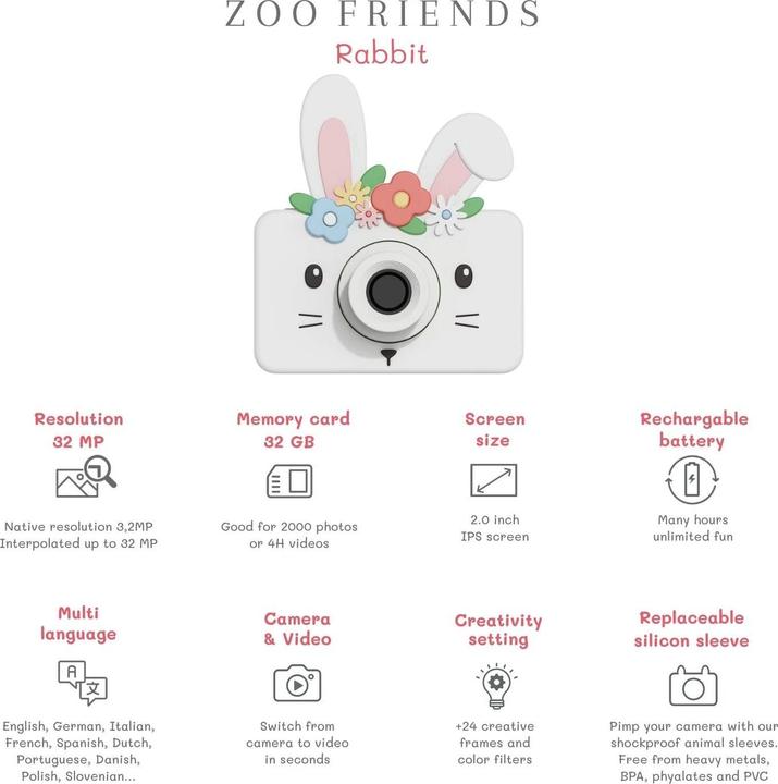Produktbild The Zoofamily Kinderkamera Zoo Friends Hase