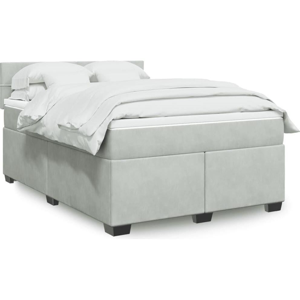 VidaXL, Bett, Bo x springbett mit Matratze 160 x 200 cm Samt (160 x 200 cm)