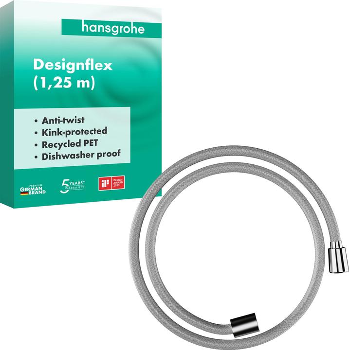 Actual product image hansgrohe Designflex textile shower hose, length 1250mm, 28220 (125 cm)