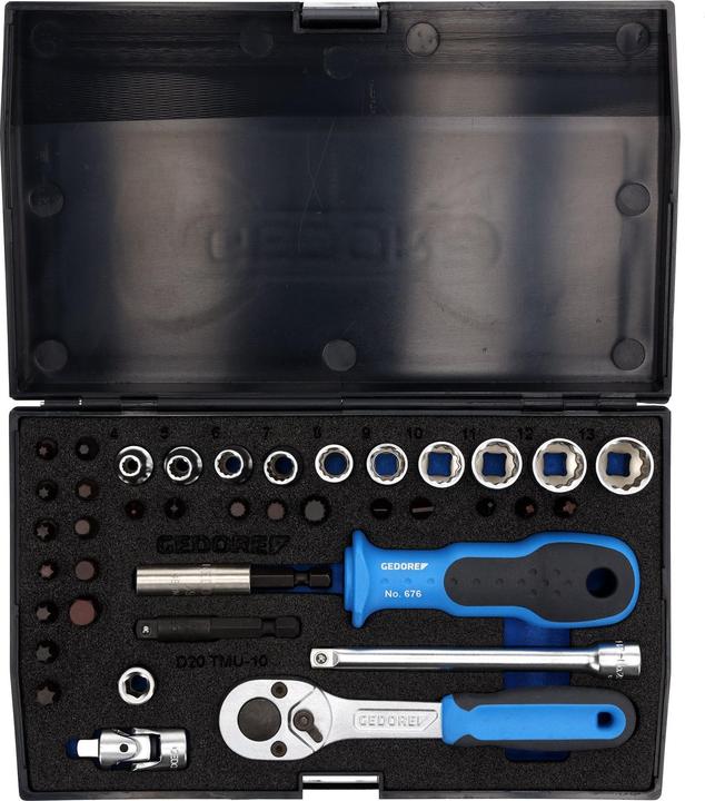 Produktbild Gedore D 20 TMU-10 Steckschlüssel-Satz 1/4" 39-teilig UD-IN-IS-PH-PZ-TX (10  mm, 11 mm, 12 mm, 13 mm, 4 mm, 5 mm, 6 mm, 7 mm, 8 mm, 9 mm)