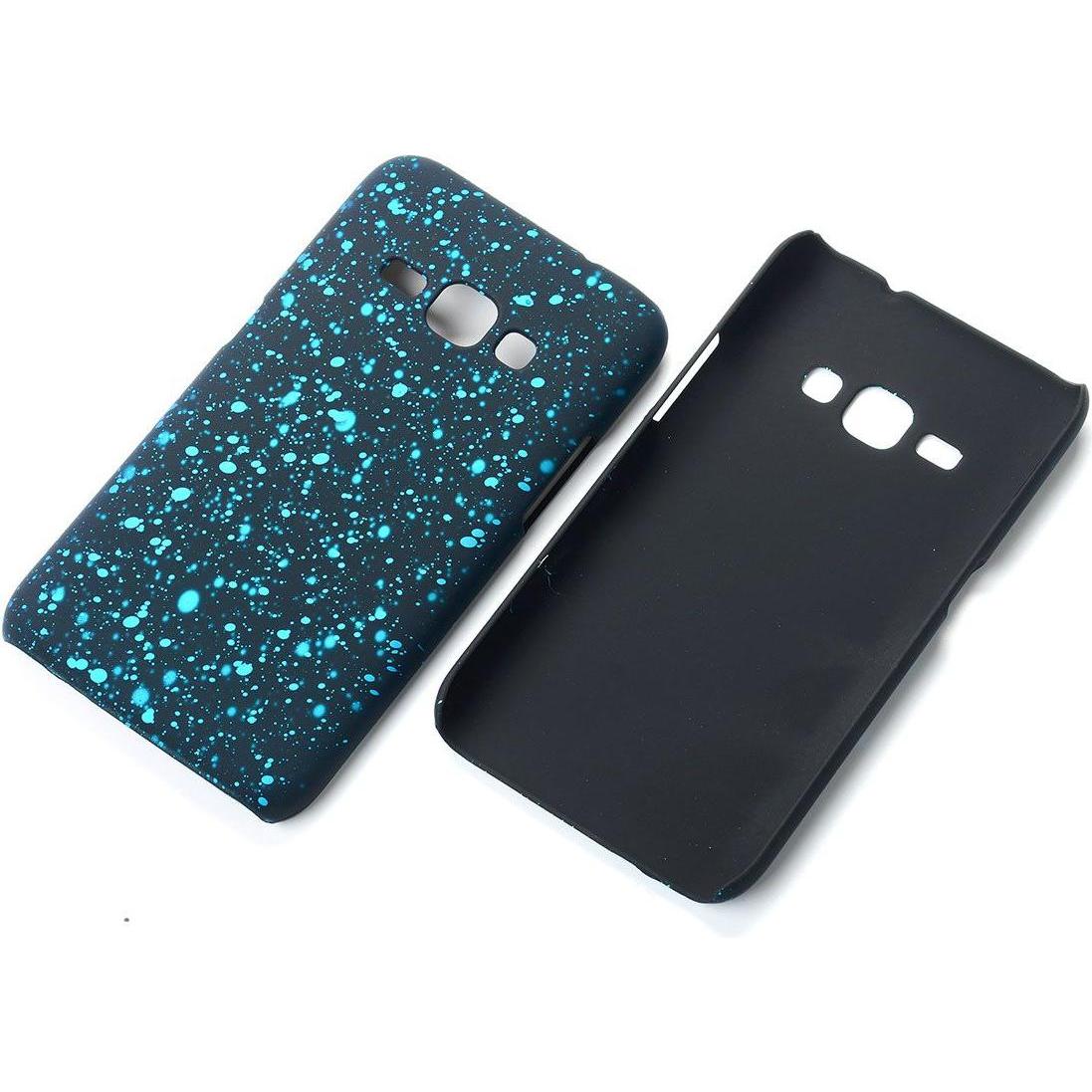 König Design Handy Hülle Schutz Case Bumper Etuis für Samsung Galaxy J1 2016 3D Sterne Türkis (Samsung Galaxy J1 (2016))...
