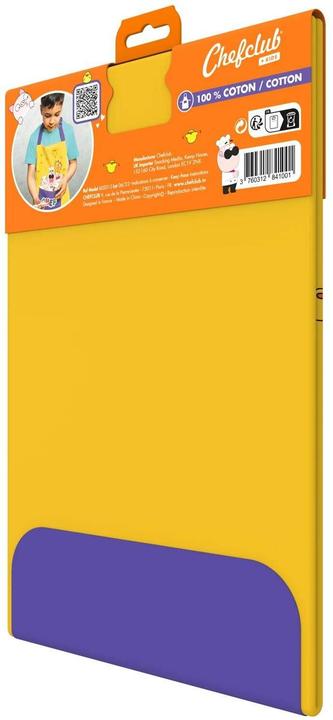 Immagine prodotto Chefclub Grembiule per bambini - Grembiule da cucina - Taglia unica - Regolabile - 100% cotone - Giallo (Taglia unica)