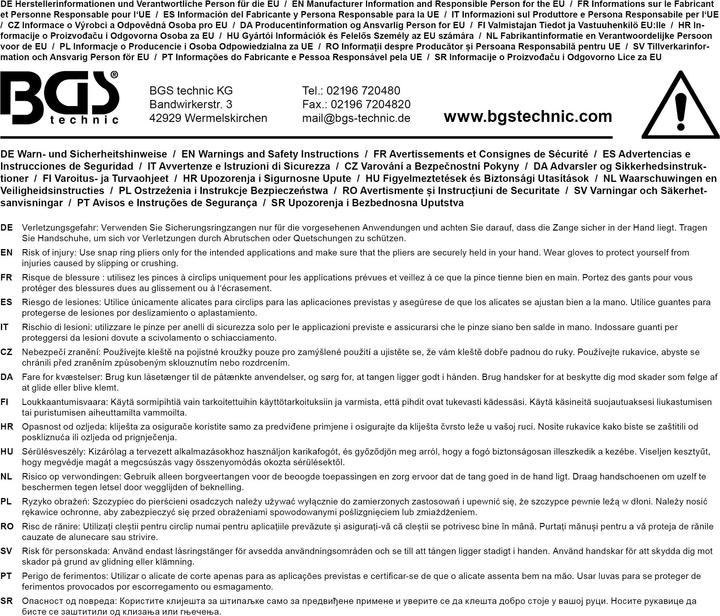 Produktbild BGS Sprengringzange gerade für Aussensprengringe 300 mm (300 mm)