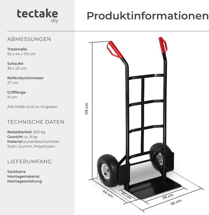 Produktbild tectake Sackkarre (200 kg)
