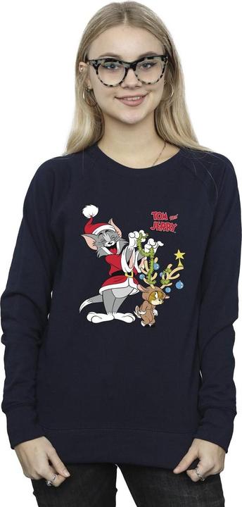 Actual product image Tom & Jerry Womens/Ladies Christmas Reindeer Sweatshirt (L)