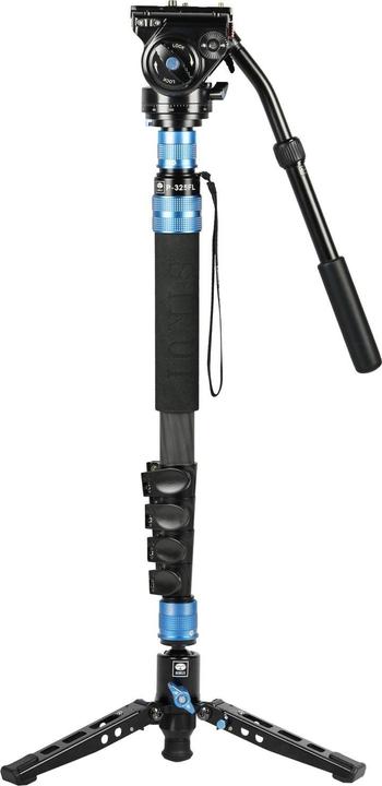 Actual product image Sirui P-325FL Carbon monopod 178 cm with stand spreader + video head VH-10 (Metal, Carbon)