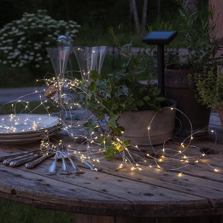 Produktbild Star Trading Lichterkette SOLAR DEW DROP Silber Transparent (19.90 m)
