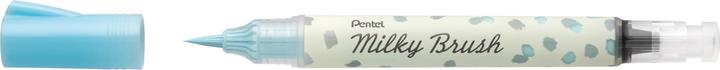 Pentel Pinselstift Milky Brush Blau (Blau/türkis, 1 x)