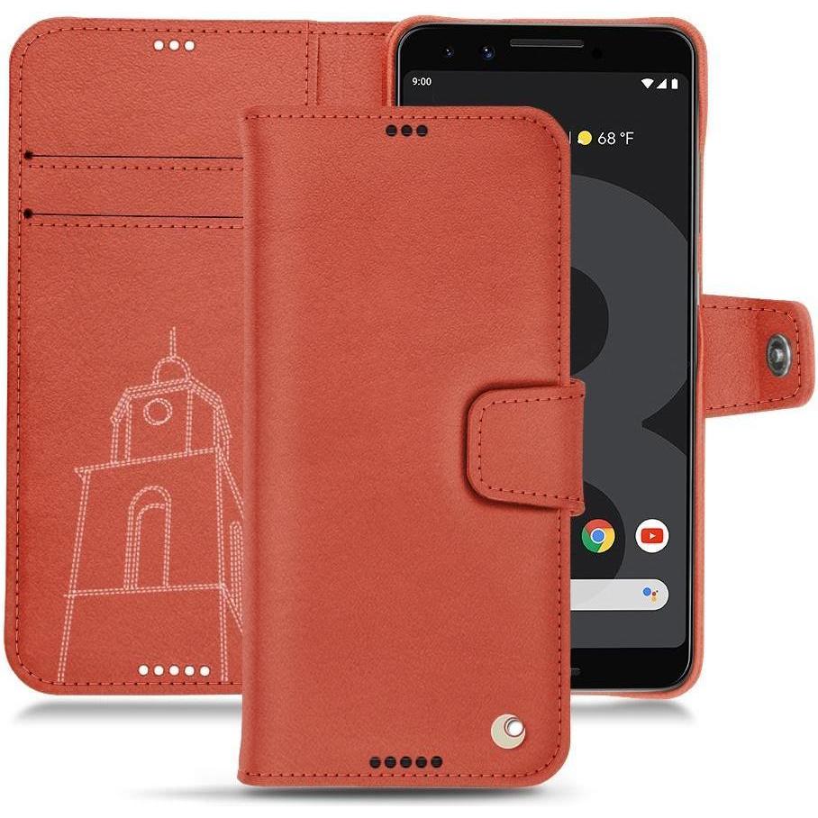 Noreve Lederschutzhülle Wallet (Google Pixel 3 XL), Smartphone Hülle, Orange