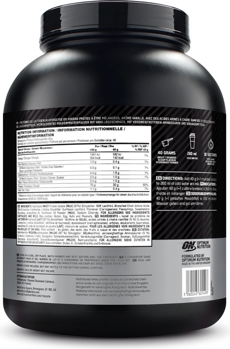 Actual product image Optimum Nutrition Platinum Hydro Whey (Vanilla, 1 pcs., 1590 g)