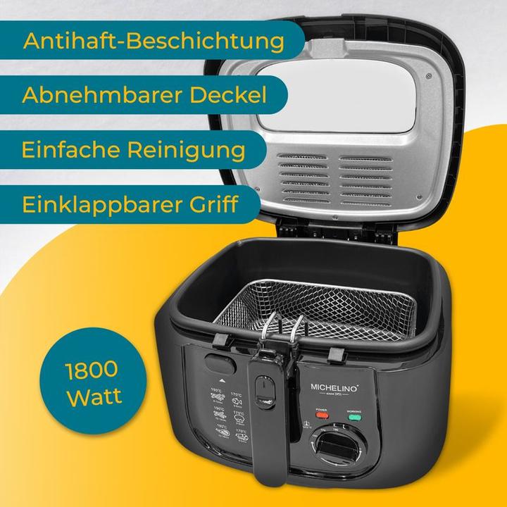 Produktbild Michelino Fritteuse Frittiergerät Bratgerät Frittierkorb Fettbackgerät