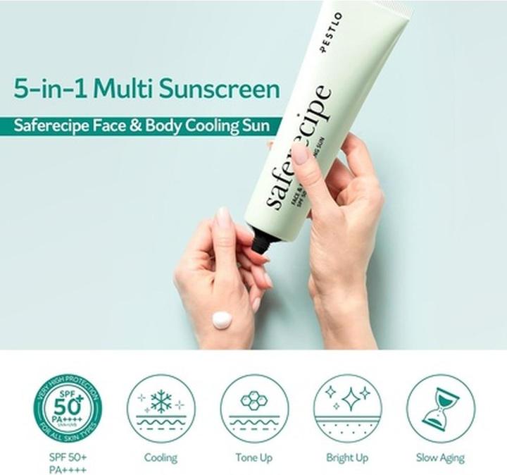 Actual product image Pestlo Face & Body Cooling Sunscreen (Sun cream face, SPF 50, 50 ml)