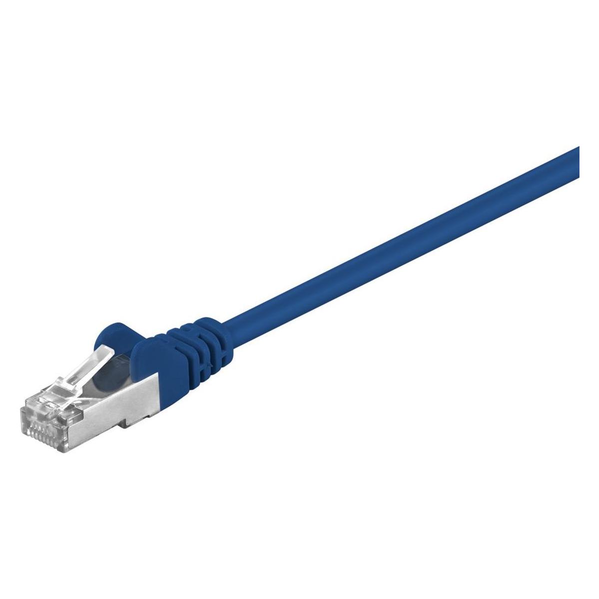 Goobay CAT 5e Patchkabel, SF/UTP, Blau, 0.5 m (SF/UTP, CAT5e, 0.50 m), Netzwerkkabel