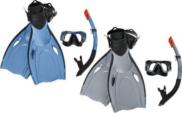 Actual product image Bestway Hydro-Pro BlackSea Snorkel & Fin Set, Adult, Half face mask, Tempered glass, Assorted colour