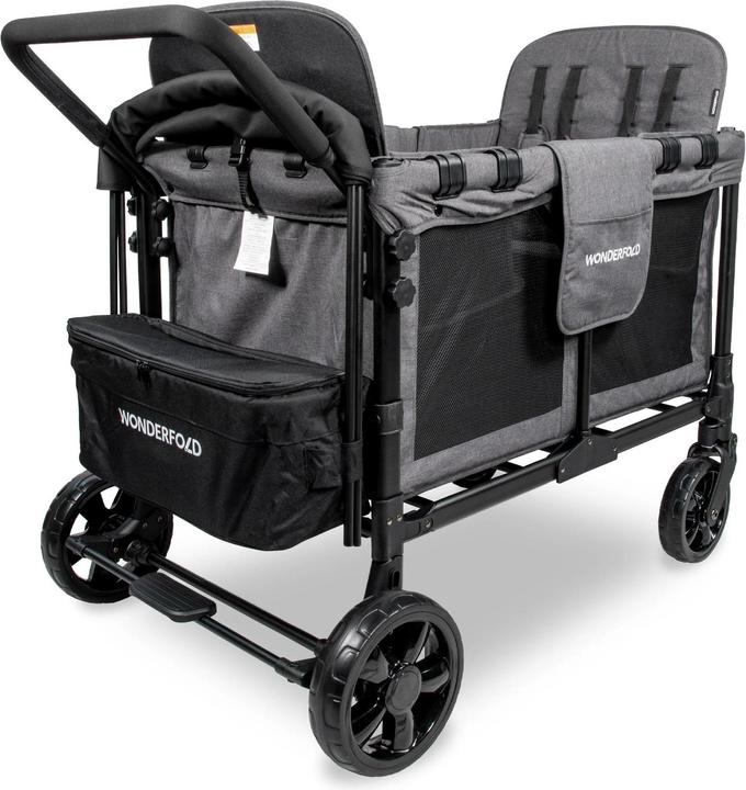 Productafbeelding WonderFold Kinderwagen Original Quad Wagon Houtskool Grijs