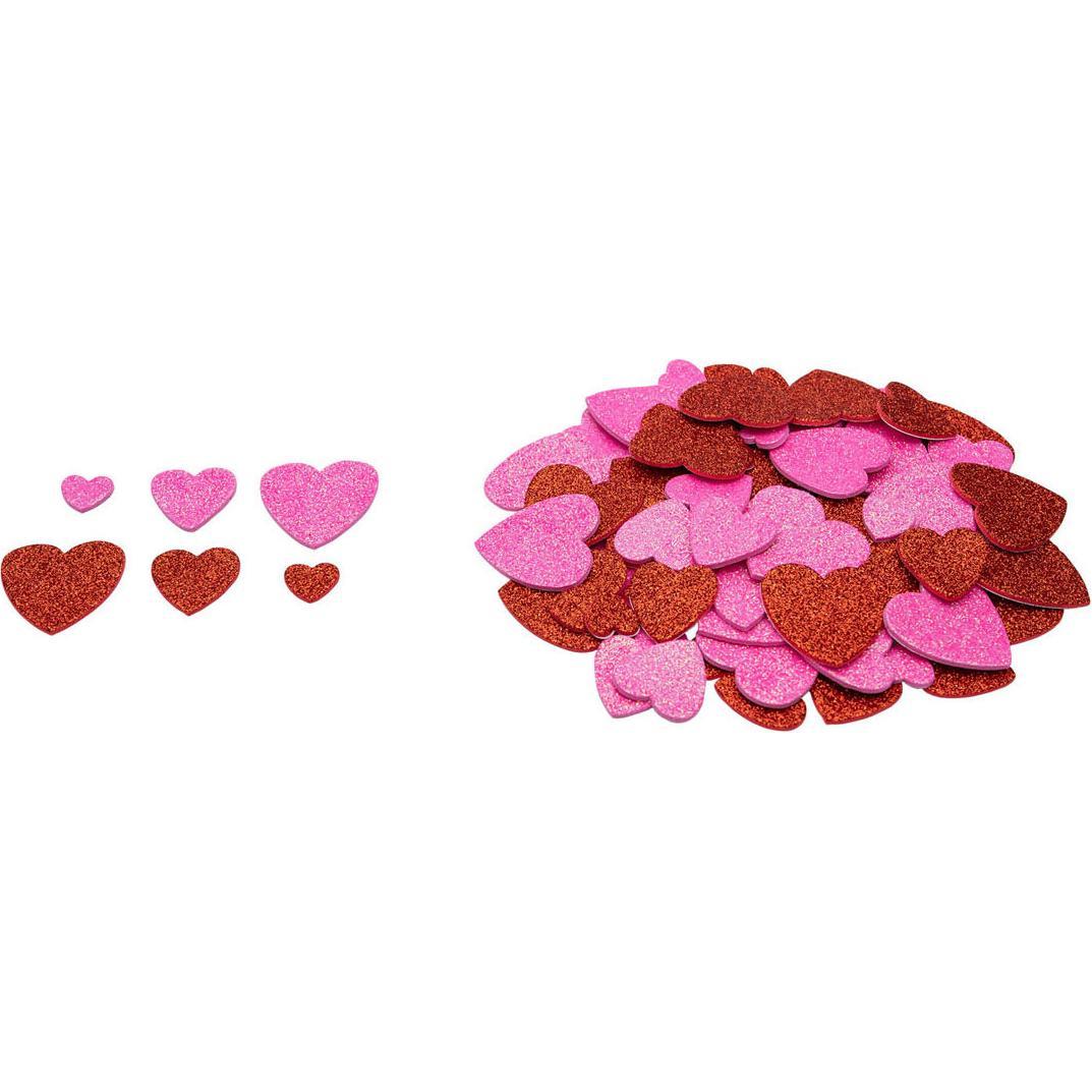 Thumbnail - Colorations, Sticker, - Schaumstoffsticker Glitzerherzen, 100St.