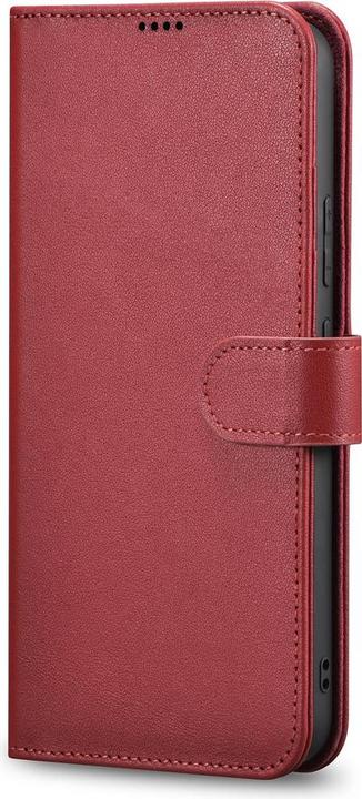Produktbild iCarer Haitang Leather Wallet Case Leather Case for Samsung Galaxy S22 + (S22 Plus) Wallet Case Red (Samsung Galaxy S22+)