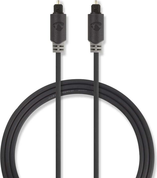 Productafbeelding Nedis Optische audiokabel | Toslink stekker | 3,00 m | rond | PVC | antraciet | B (3 m, TOSLINK)