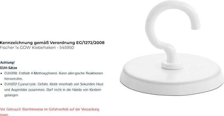 Produktbild Fischer Klebe-Haken