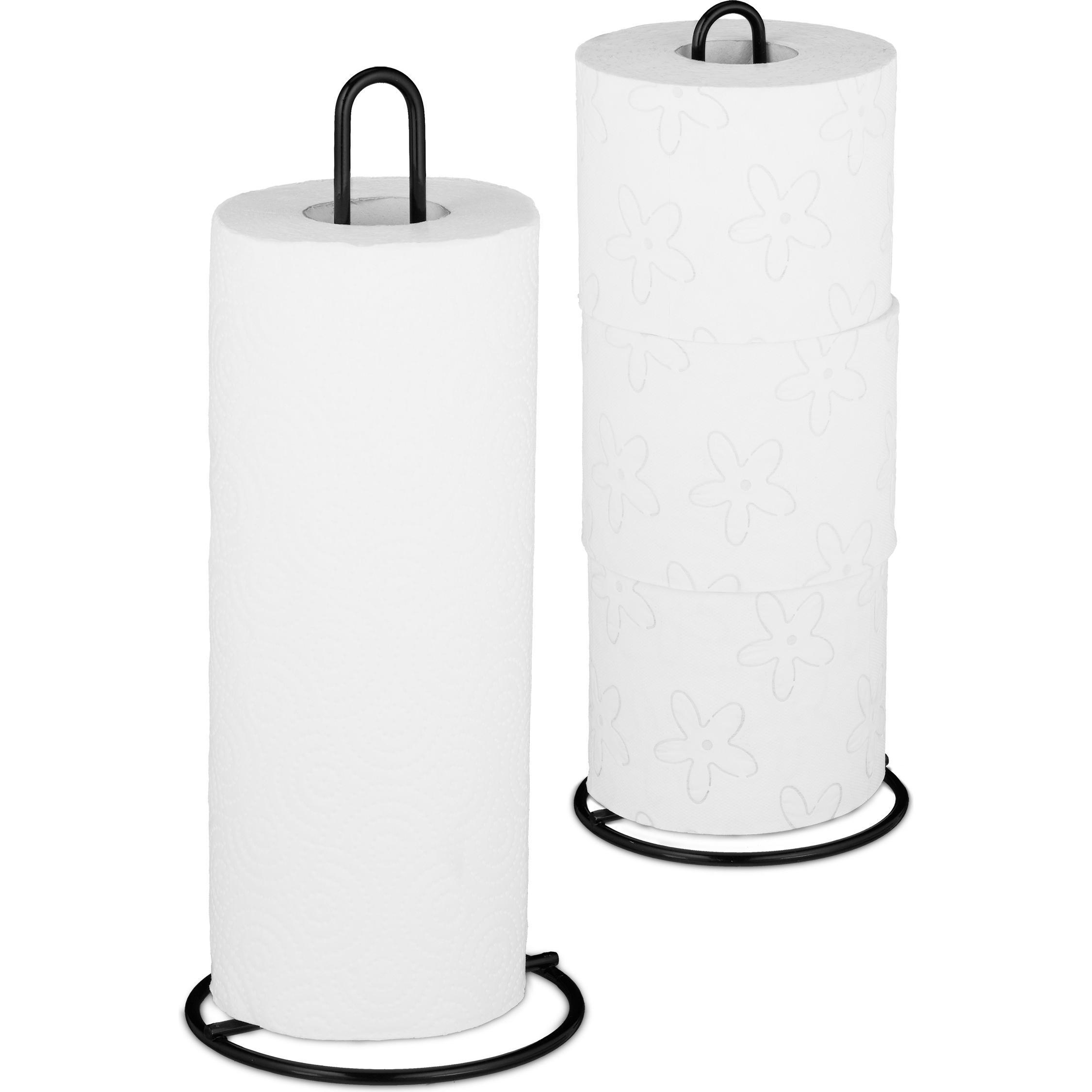 Relaxdays Küchenrollenhalter, Küchenrollenhalter, Weiss