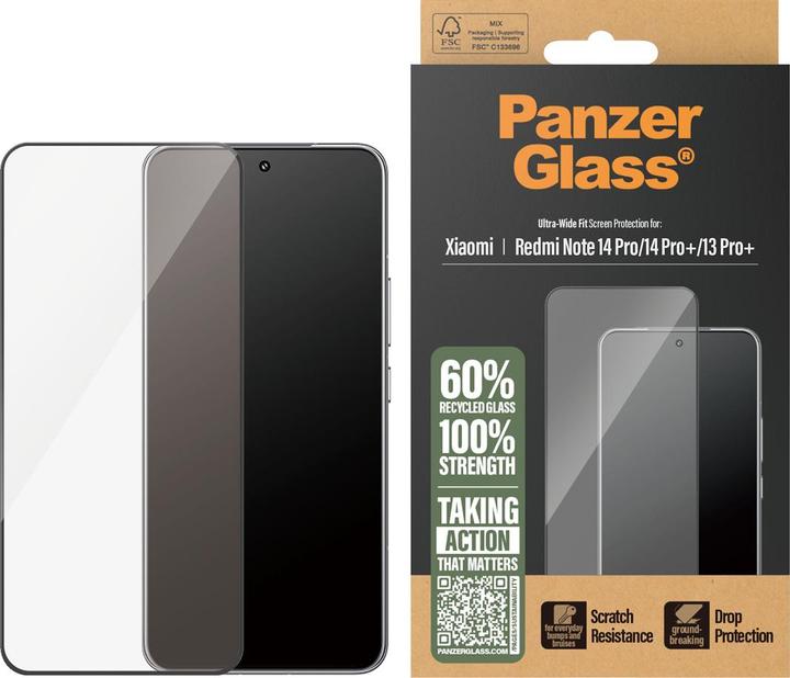 Image du produit PanzerGlass Protecteur d'écran Xiaomi Redmi Note 14 Pro | 14 Pro+ | 13 Pro+ | Ultra-Wide Fit (1 pcs, Xiaomi Redmi Note 13 Pro+, Xiaomi Redmi Note 14 Pro)