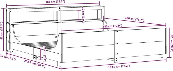 Immagine prodotto vidaXL Bettrahmen (180 x 200 cm)