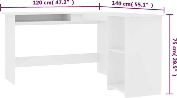 Produktbild vidaXL Eckschreibtisch (140 x 140 x 75 cm)