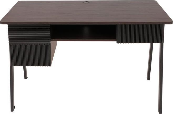 Produktbild Mendler Schreibtisch HWC-O40, MDF Metall Melamin 78x120x60cm – Walnuss-Optik