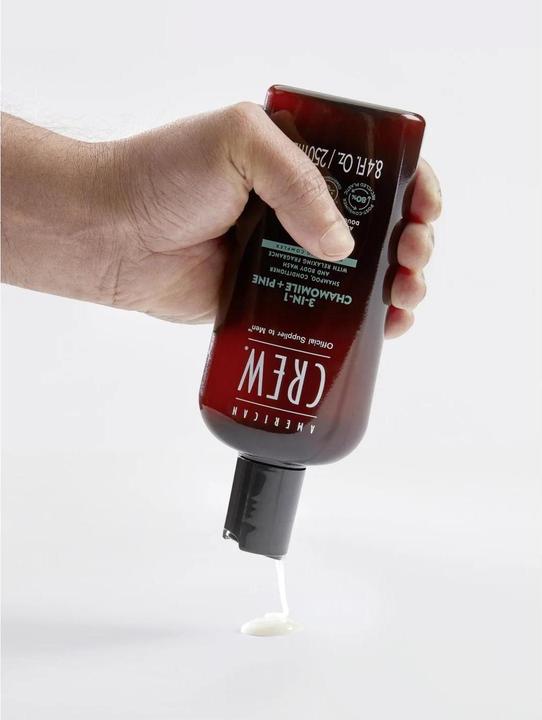 Actual product image American Crew 3-in-1 Chamomile & Pine Shampoo, Conditioner & Body Wash (Liquid shampoo, 250 ml)