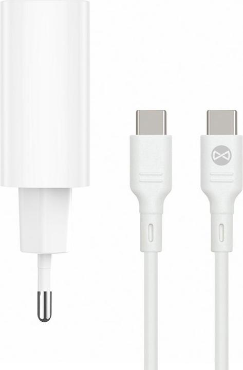 Image du produit Forever TC-07 PD QC charger 1x USB-C 1x USB 30W white + USB-C - USB-C cable 60W (30 W, 2 ports)