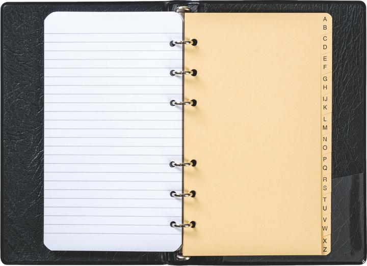 Actual product image Brunnen Ring binder 9x15cm imitation leather 6 rings 10mm incl. insert black (9 x 15 cm, 1 pcs.)