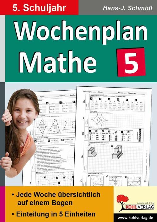 Produktbild Wochenplan Mathe / 5. Schuljahr (Deutsch, Hans-J. Schmidt, 2014)