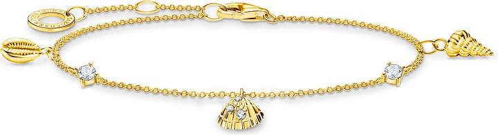 Immagine prodotto Thomas Sabo Bracciale conchiglie e pietre bianche oro (19 cm, Doratura in oro giallo 750, Argento 925)
