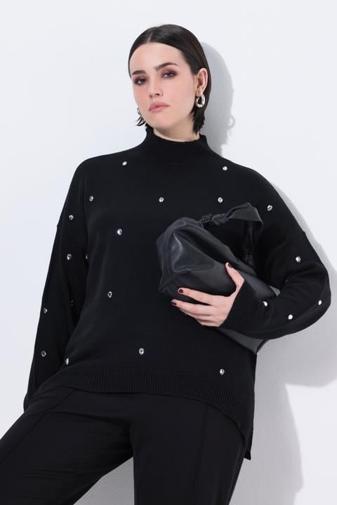 Produktbild Ulla Popken Pullover, Ziersteine, Oversized, Stehkragen, Langarm (46, 48)