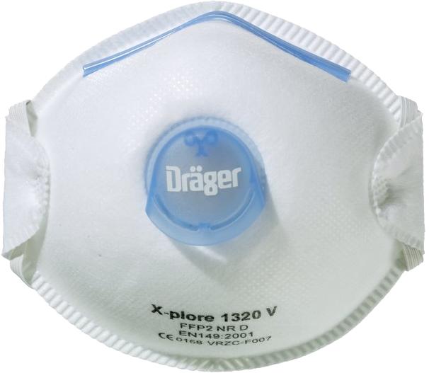Actual product image L+D X-plore® FFP2 NR D fine dust mask with exhalation valve, model 1320V, pack of (FFP2, 10 x)