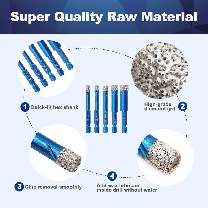 Produktbild Brschnitt Diamant-Fliesenbohrer Set (6, 8, 10, 12 mm)