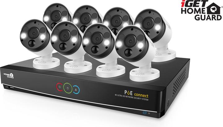 iGet HOMEGUARD HGNVK164908 - Kamerový systém HOMEGUARD HGNVK164908 s rozlišením Ultra HD 4K (3 (3840 x 2160 pixels)